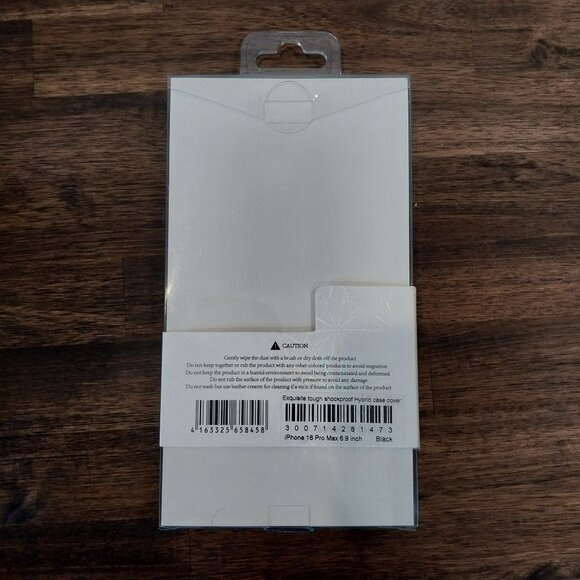 New in box, iPhone 16 Pro Max Black Case Cover Shockproof Hybrid Tough Back - Picture 3 of 4
